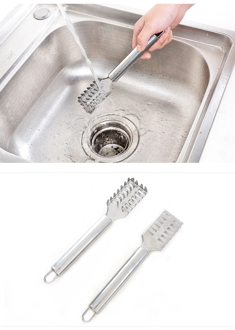 Creative stainless steel fish scale scaler, multi-functional fish scraper, kitchen small tools, descaling knife brush, wholesale of general merchandise pic 5