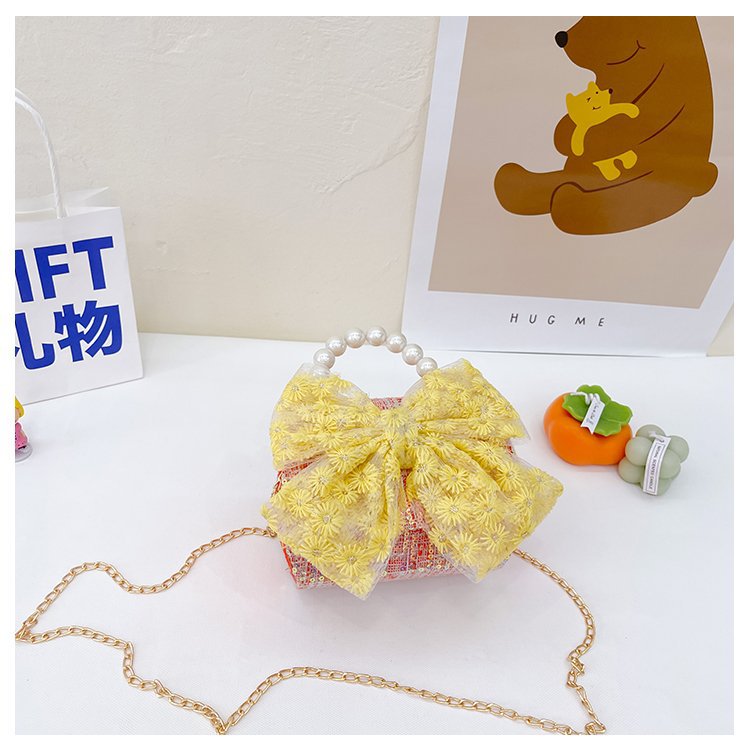 可爱女童斜挎包小香风时尚儿童手提斜背包包公主淑女珍珠包单肩包详情91