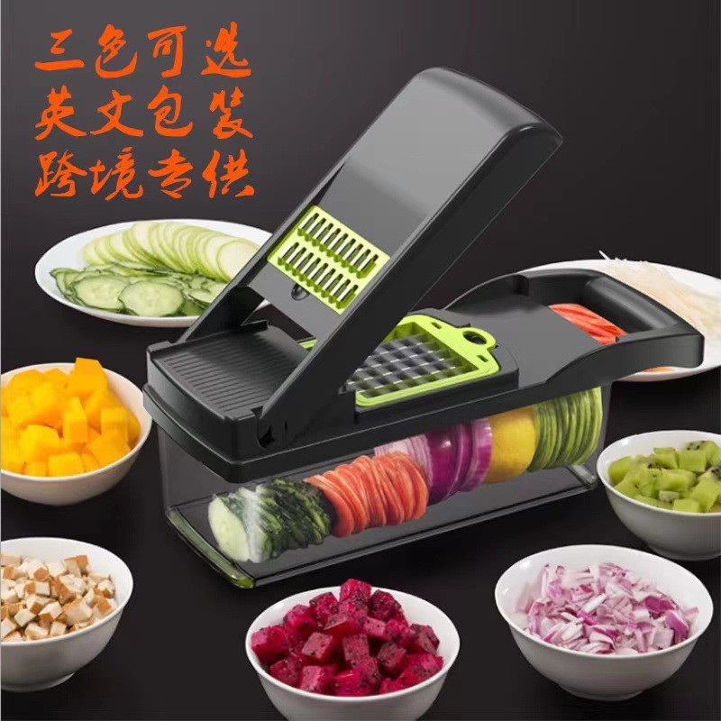Cross-border multi-functional vegetable cutter, vegetable cutting magic tool, slicer, grater, potato grater, grater, draining basket, crushing pic 1
