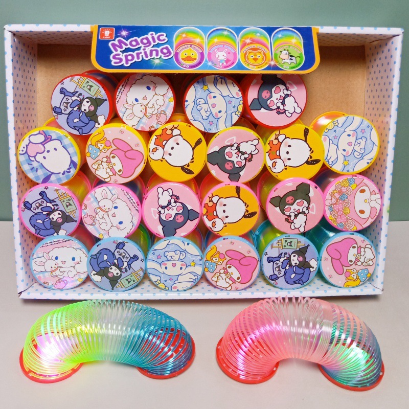 外贸迷你三丽鸥多彩弹簧圈带灯七彩圈库洛米美乐蒂呼啦圈益智玩具详情2