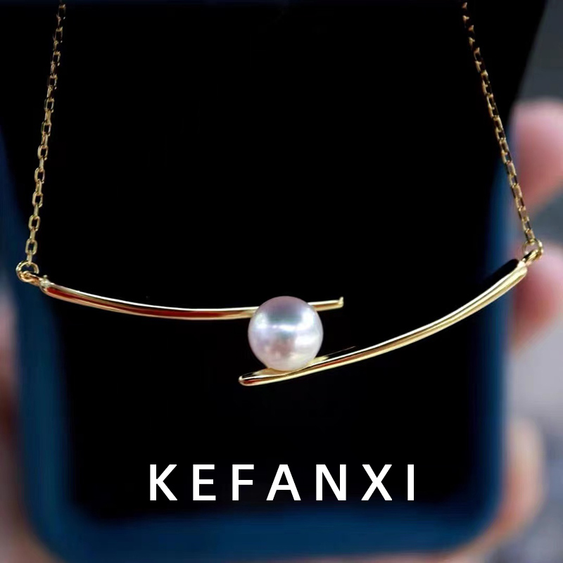 14k gold-plated copper gold-plated pearl empty stand smile pendant bracelet necklace collarbone chain pendant handmade DIY accessory new pic 2