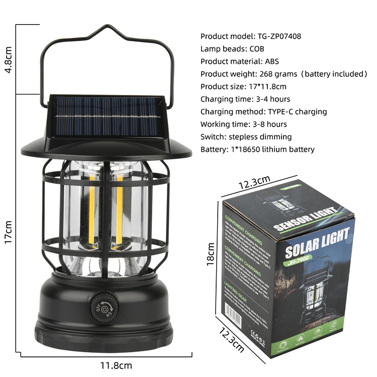 The solar-powered portable camping lamp can be charged by solar energy pic 11