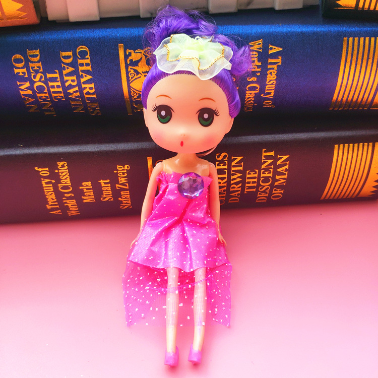 新款韩版DIY芭比娃娃16cm迷糊娃娃公仔挂件女孩玩具1元钥匙扣详情9