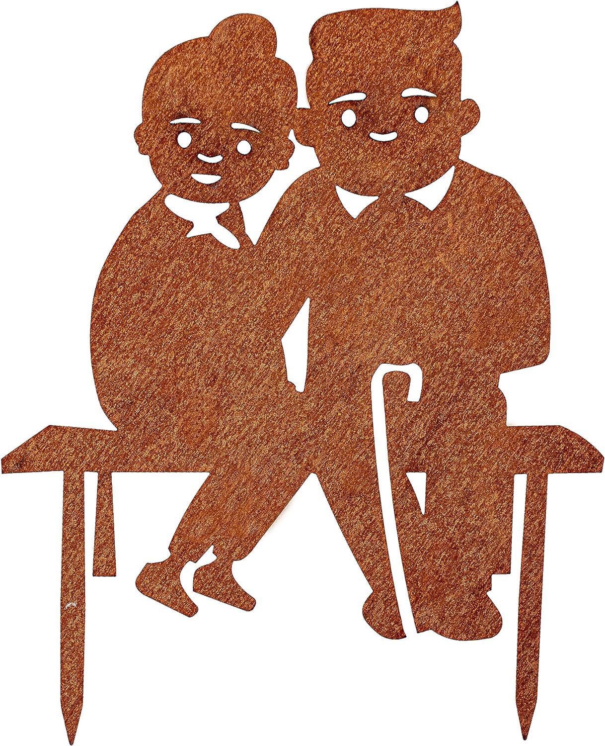 跨境新款创意生锈动物剪影立体庭院地插装饰花园摆件户外插件雕塑详情24