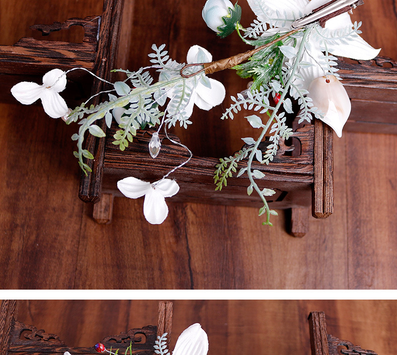 Bride hairpin headwear, forest-style super fairy-like Korean adult short hair clip, wedding dress hair accessory, side clip, hair flower hairpin pic 10