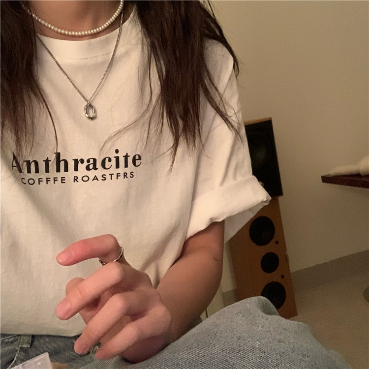 夏季棉质短袖t恤女装潮韩版宽松大码半袖打底衫 chic港味上衣代发详情5
