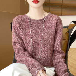 肌肤感100%羊毛一线成衣无缝秋冬新短款女半高领宽松打底针织毛衣详情12