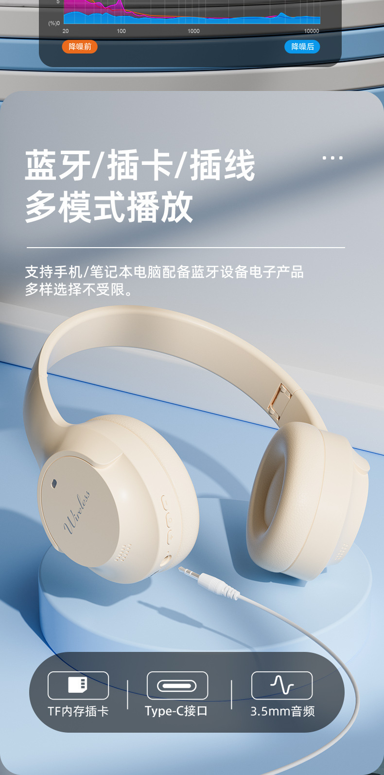 跨境新款 复古K6蓝牙头戴式耳机 HIFI重低音插卡运动无线蓝牙耳机详情17