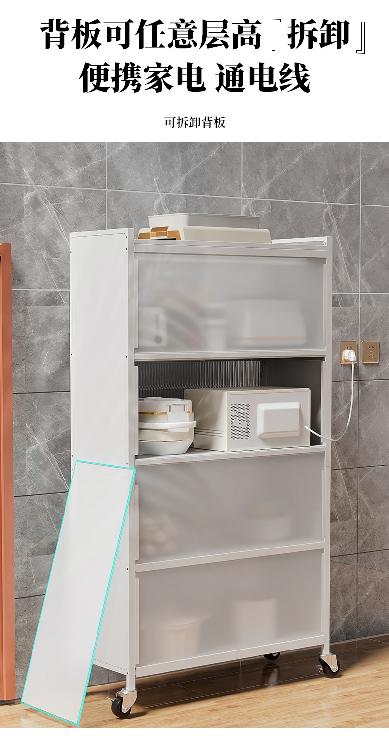 多功能钣金置物架 厨房台面烤箱架子客厅多功能柜子储物柜收纳架详情12