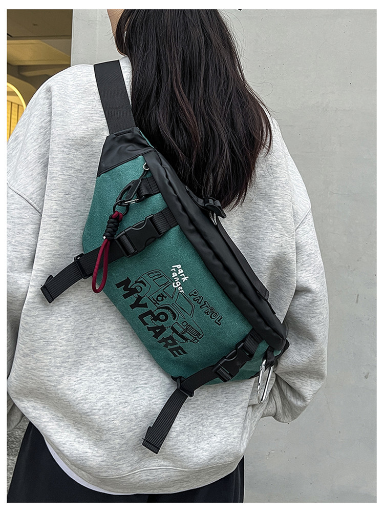 骑行包男士健身休闲斜挎胸包时尚潮流户外旅行小物袋机能便携腰包详情16