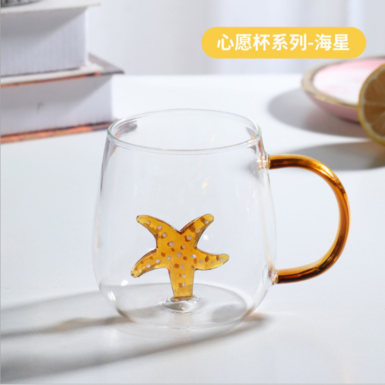 Venta al por mayor nuevo diseño de vidrio de borosilicato alto nivel de apariencia con el mango de la taza de agua para el hogar forma animal taza de vidrio de agua pic 10