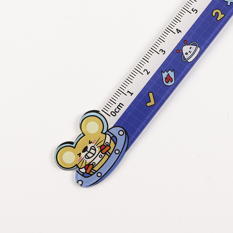 Cartoon advertisement PS set ruler, plastic straight ruler, acrylic student ruler set protractor, transparent soft set square pic 24
