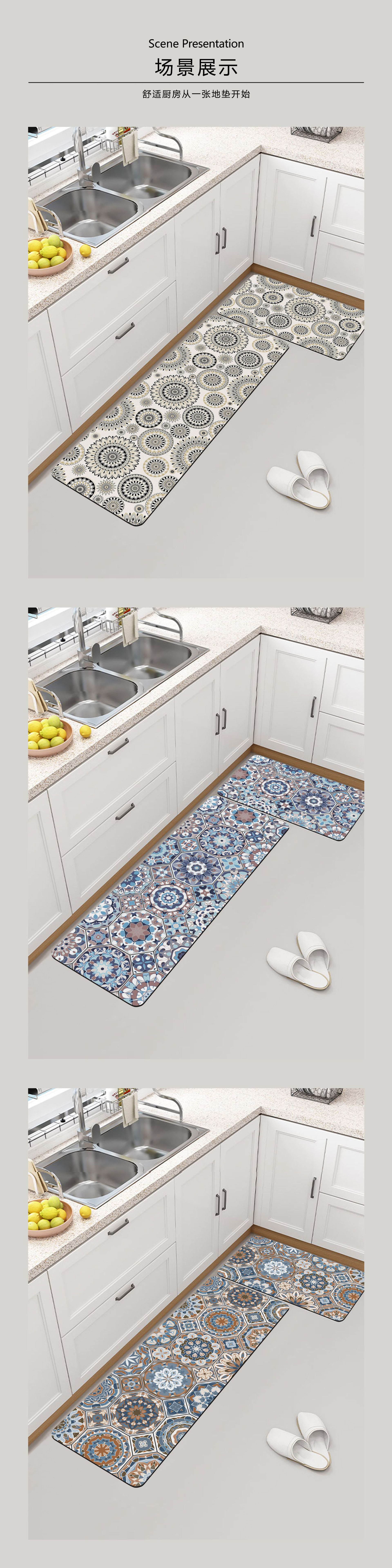 Cross-border new products: Bohemian kitchen carpet floor MATS, diatom mud floor MATS, bathroom water-absorbing anti-slip MATS, and entrance floor MATS pic 3