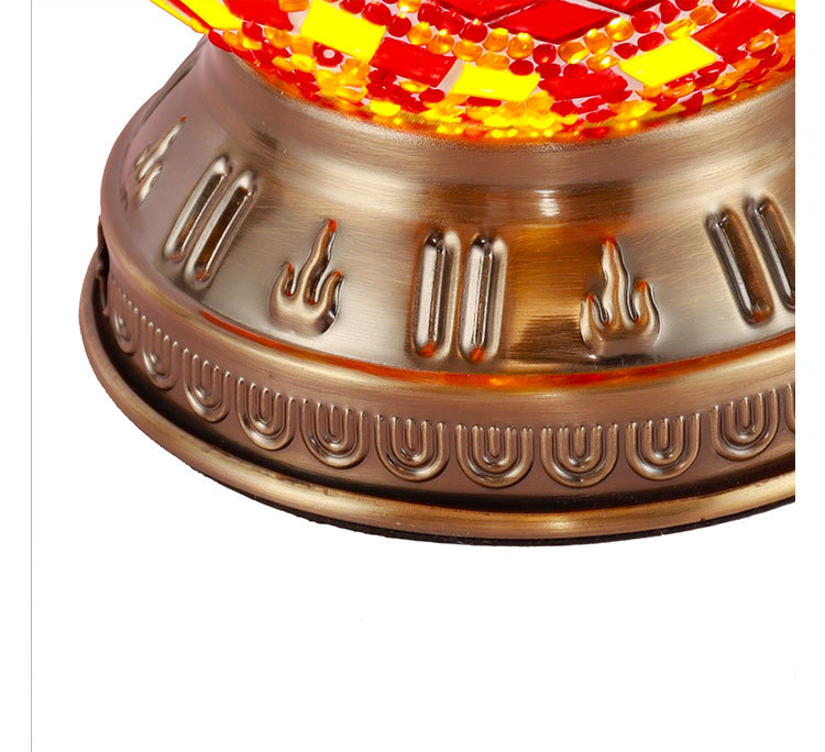 2024 Bohemian fabric lampshade table lamp, handcrafted glass romantic decorative table lamp, bedroom night light pic 15