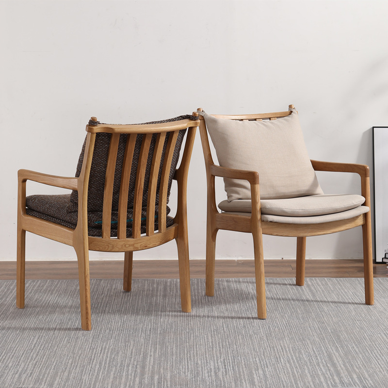 西雅图椅子北欧全实木餐椅单人靠背休闲椅书房扶手椅舒适日式橡木详情3