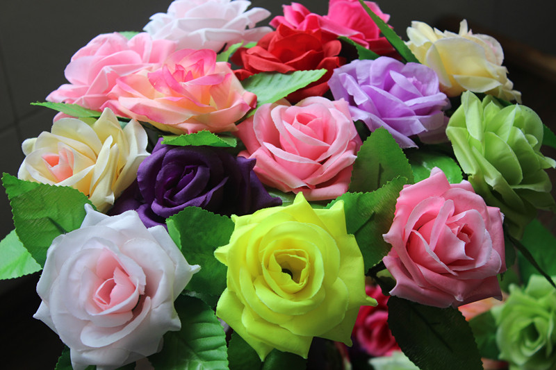 仿真花玫瑰花朵假花装饰仿真玫瑰花朵花球花墙插花花头材料绢花头详情80