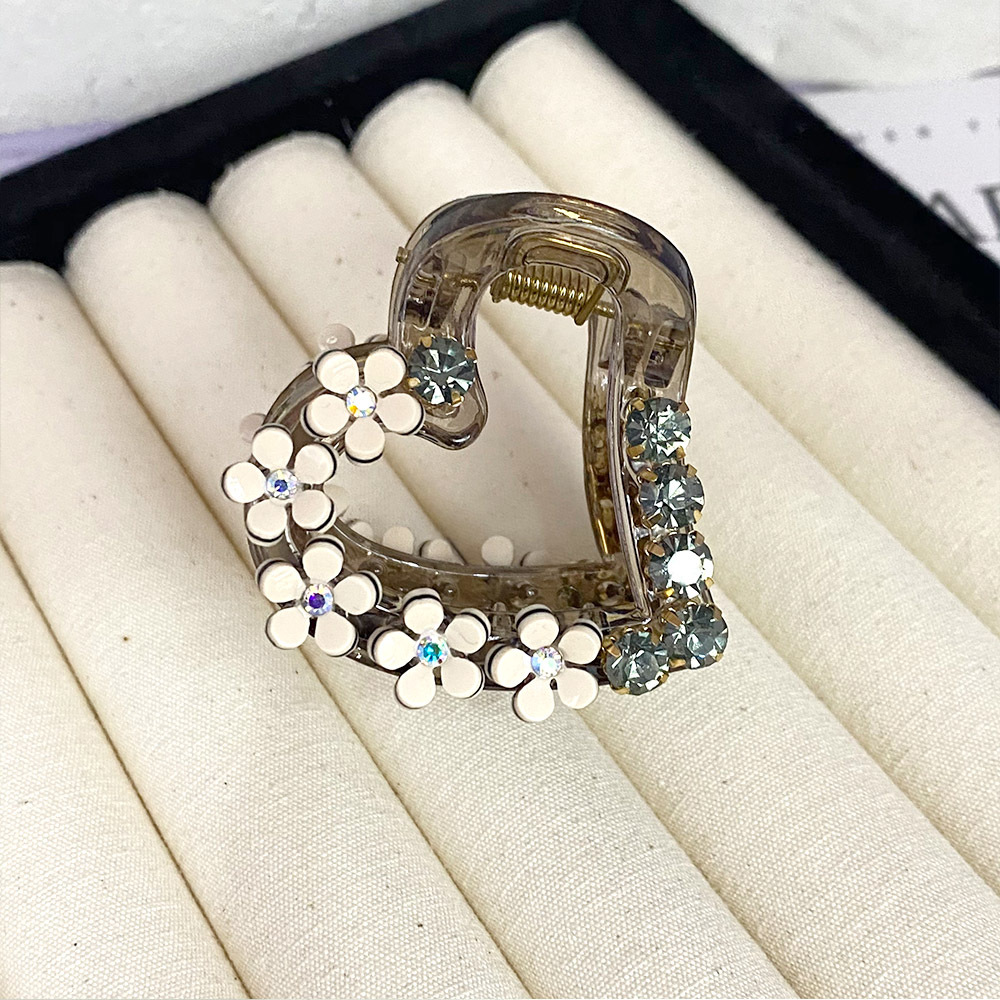 High-end camellia semi-tied hair clips for women, a niche hair accessory with diamonds, simple and elegant style, small grappling clips, less hair volume, shark clips pic 11