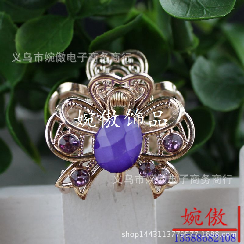 Alloy diamond-encrusted small claw clips, grab clips, hair clips, gold and silver, Yiwu two-yuan store small commodity headwear wholesale pic 34