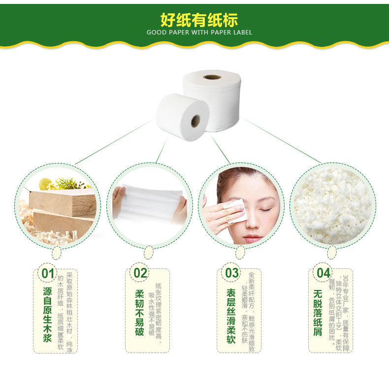 Customized hotel property large roll paper, instant commercial small roll paper, double-layer wood pulp treasure large roll paper, toilet paper manufacturer pic 2