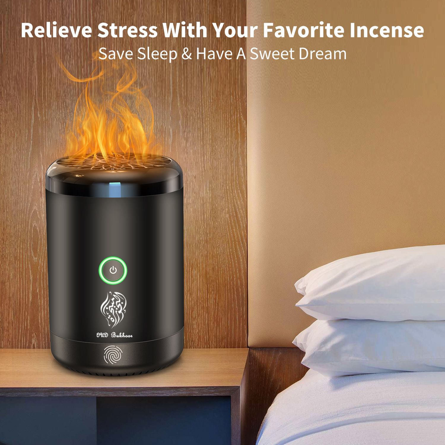 The new Bakhoor Bukhoor electric incense burner features 16-color remote control with fingerprint touch pic 3