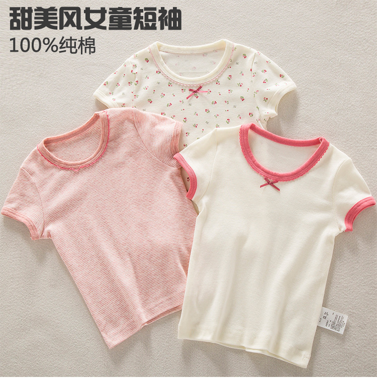 夏季女童T恤儿童短袖打底衫女宝宝上衣婴儿半袖t纯棉圆领吸汗详情1