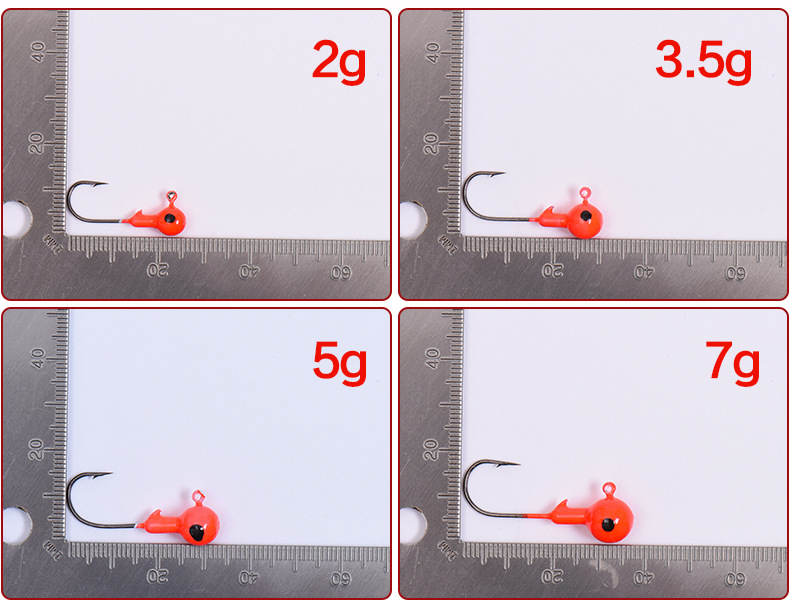 27463 [Red Lure Lead Hook] Soft bait lead hook, eye hook, export fishing gear pic 9