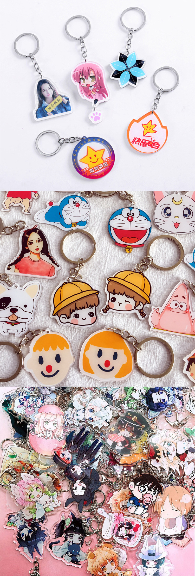 Customized acrylic keychains, cartoon color picture standees, star diy anime pendants, pendant gifts in stock pic 9