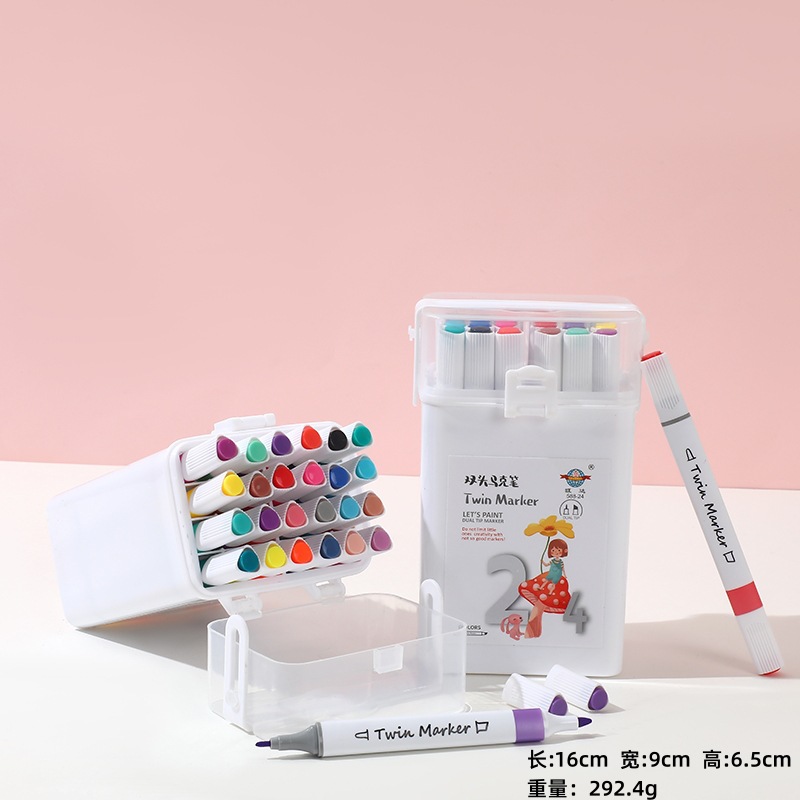 厂家直供双头马克笔水彩笔记号笔彩笔画笔儿童绘画套装现货批发详情5