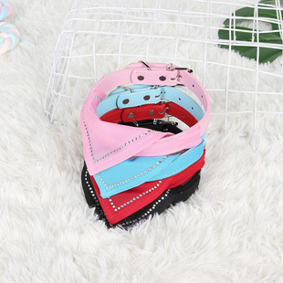 Cross-border hot-selling pet collars, dog PU collars, medium and large-sized dog neck covers, and leash collars are available for wholesale in stock pic 1