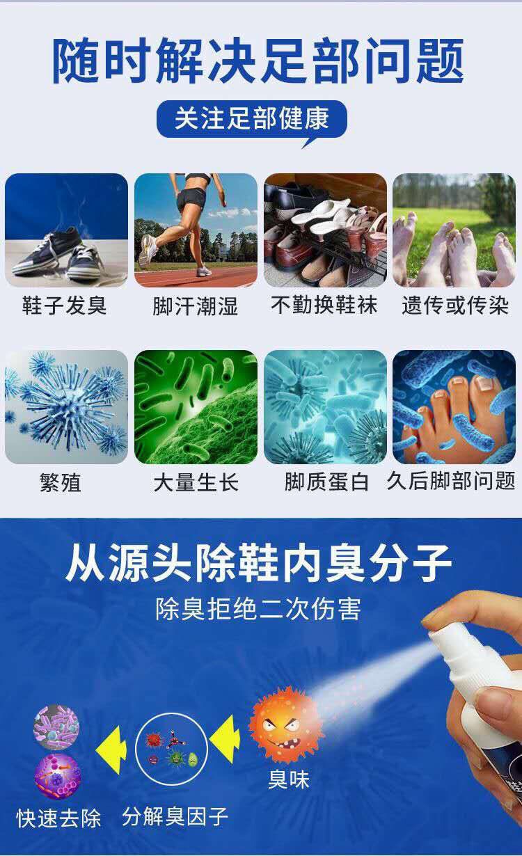Shoe and sock deodorizer, anti-odor spray, antibacterial and bactericidal, foot odor removal, deodorization, a magic tool for removing odors from sneakers pic 5