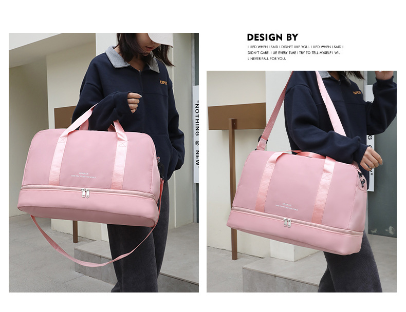 大容量短途轻便手提行李袋出差旅行包运动健身包男干湿分离斜挎包详情12