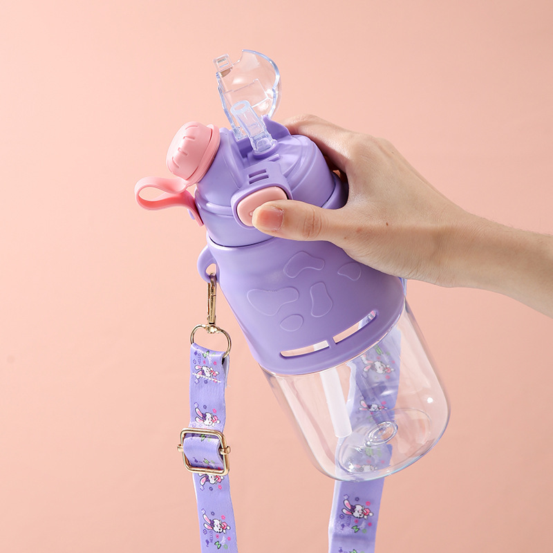 8546water bottle太空杯750ml高颜值双饮弹跳旋转盖时尚学生水杯详情7