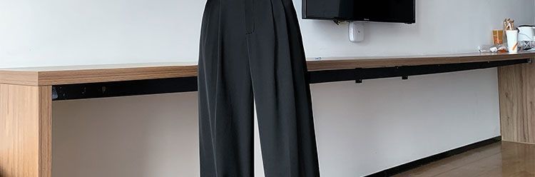 黑色西装裤女春秋新款韩版休闲直筒垂感宽松阔腿裤高腰显瘦长裤潮详情40