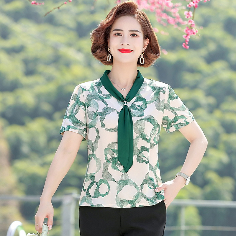 妈妈春装洋气小衫七分袖针织打底衫中年女士夏季冰丝T恤薄款上衣详情27