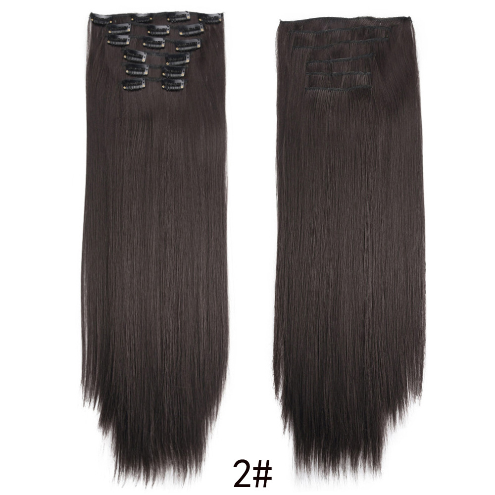 16-clip long straight hair wig for women, 6-piece clip hair extension, 6-piece straight hair extension, 6-piece hair extension pic 8