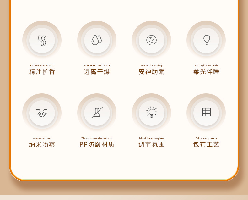 厂家热销HOLDMAY候美 布艺香薰机加湿器香薰彩灯光添加精油详情2