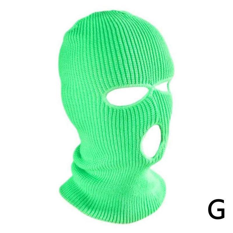 Winter gold coin needle three-hole knitted cap, candy-colored woolen cap, outdoor cycling windproof face mask cap pic 10