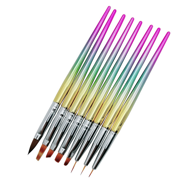 shanilak color fade stick uñas pluma set 8 piezas tirador de hilo grabado color pintado fototerapia pluma de cristal conjunto completo de uñas puntas brocas de uñas strass esenciales pic 2