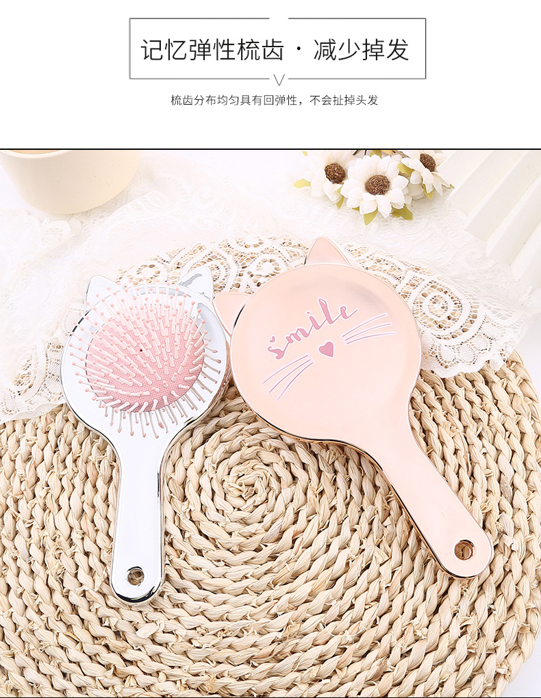 Cute and compact cat air cushion comb with Japanese and Korean style, fashionable and fragrant hair comb with a girlish heart, airbag hair massage comb pic 6