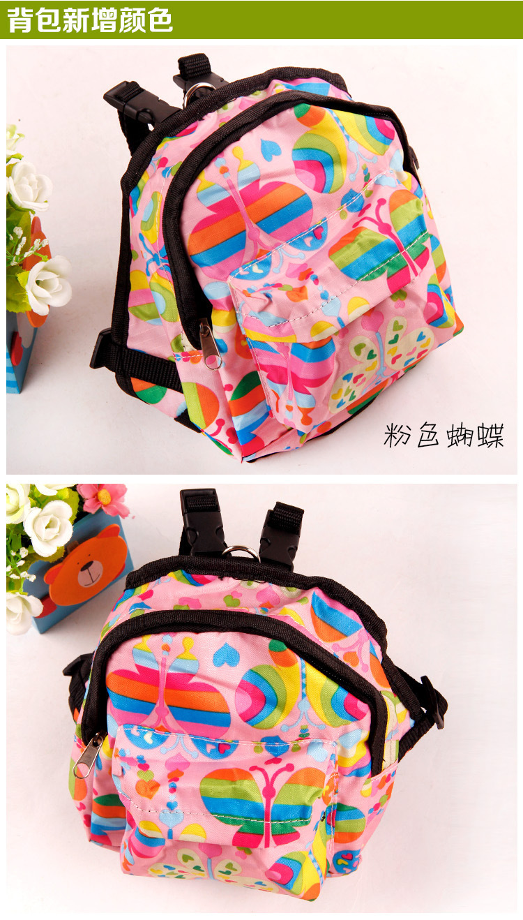 Pet backpack for portable and cute cartoon dog backpack with built-in leash. Dog schoolbag and pet backpack pic 12