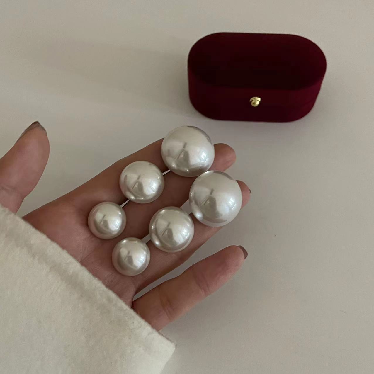 Серебряная игла ретро-хэйвена, большая жемчужина жемчужины, сексуальная элегантность, короткие серёжки pic 8