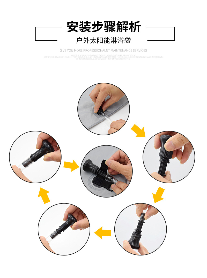 Outdoor solar heat collection shower bag, Amazon bestseller portable shower bag 20L camping shower water bag pic 16