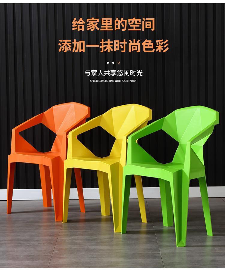 加厚塑料椅子靠背大排档简约沙滩椅户外烧烤夜市塑胶餐椅可叠放详情6