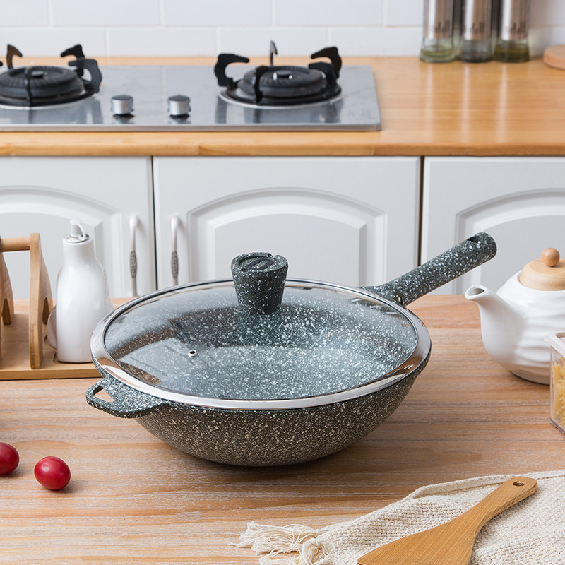 The new thickened tourmaline hot pot, double-ear non-stick pot, dedicated boiling pot and stewing pot are suitable for all kinds of stoves pic 1