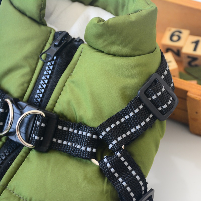 Nueva llegada amazon cross border dog clothing pecho espalda una pieza chaleco de algodón pet cotton clothing winter clothing two feet cotton clothing pic 23