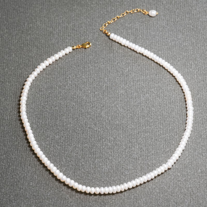 法式小众淡水馒头真珍珠气质项链短款简约颈链锁骨链饰品详情6