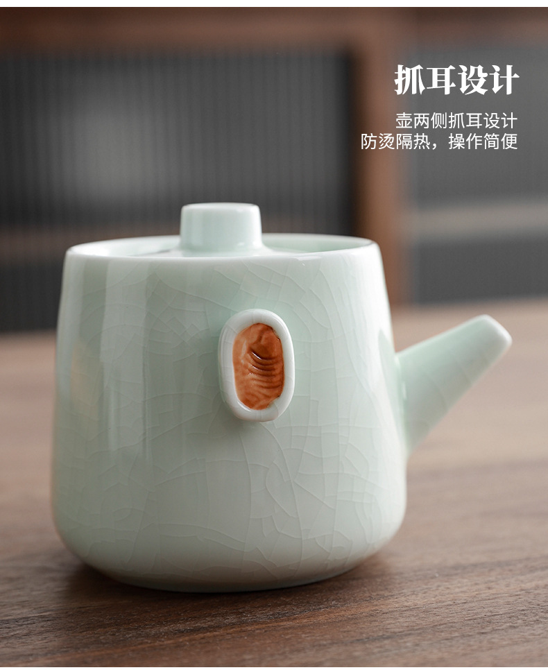 Ge Yao tea set, home ceramic teapot, Chinese tea cup, portable travel tea set, high-end business gift pic 21