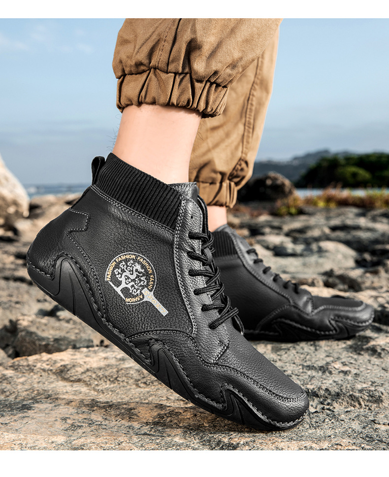 跨境爆款袜子口切尔西靴独立站大码男鞋高帮男士休闲鞋子马丁靴详情24