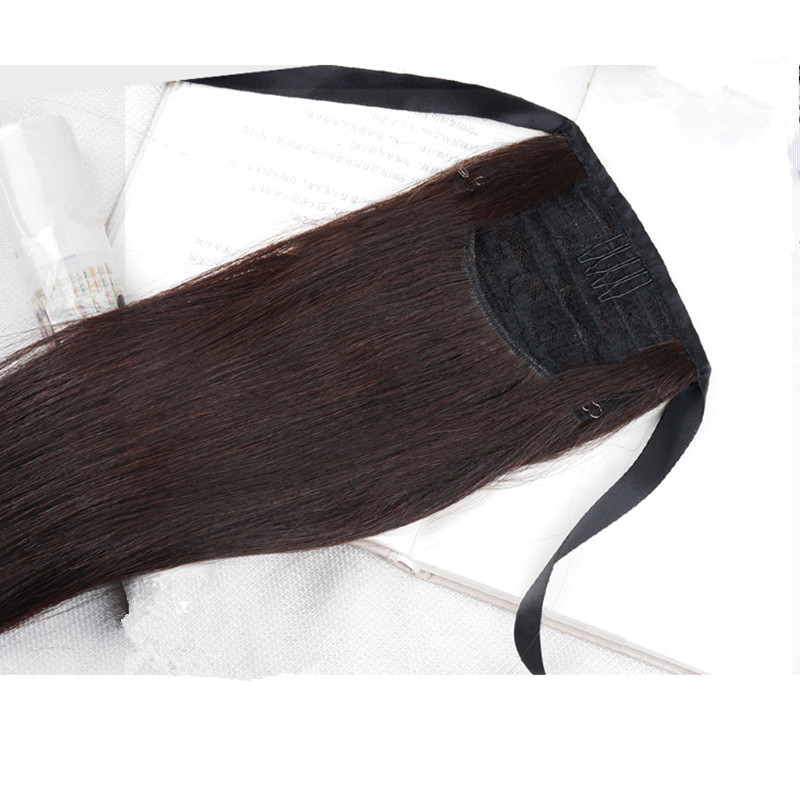 Velcro ponytail Nano Seamless long straight hair wig Ponytail Velcro wrap wig Straight hair ponytail pic 3