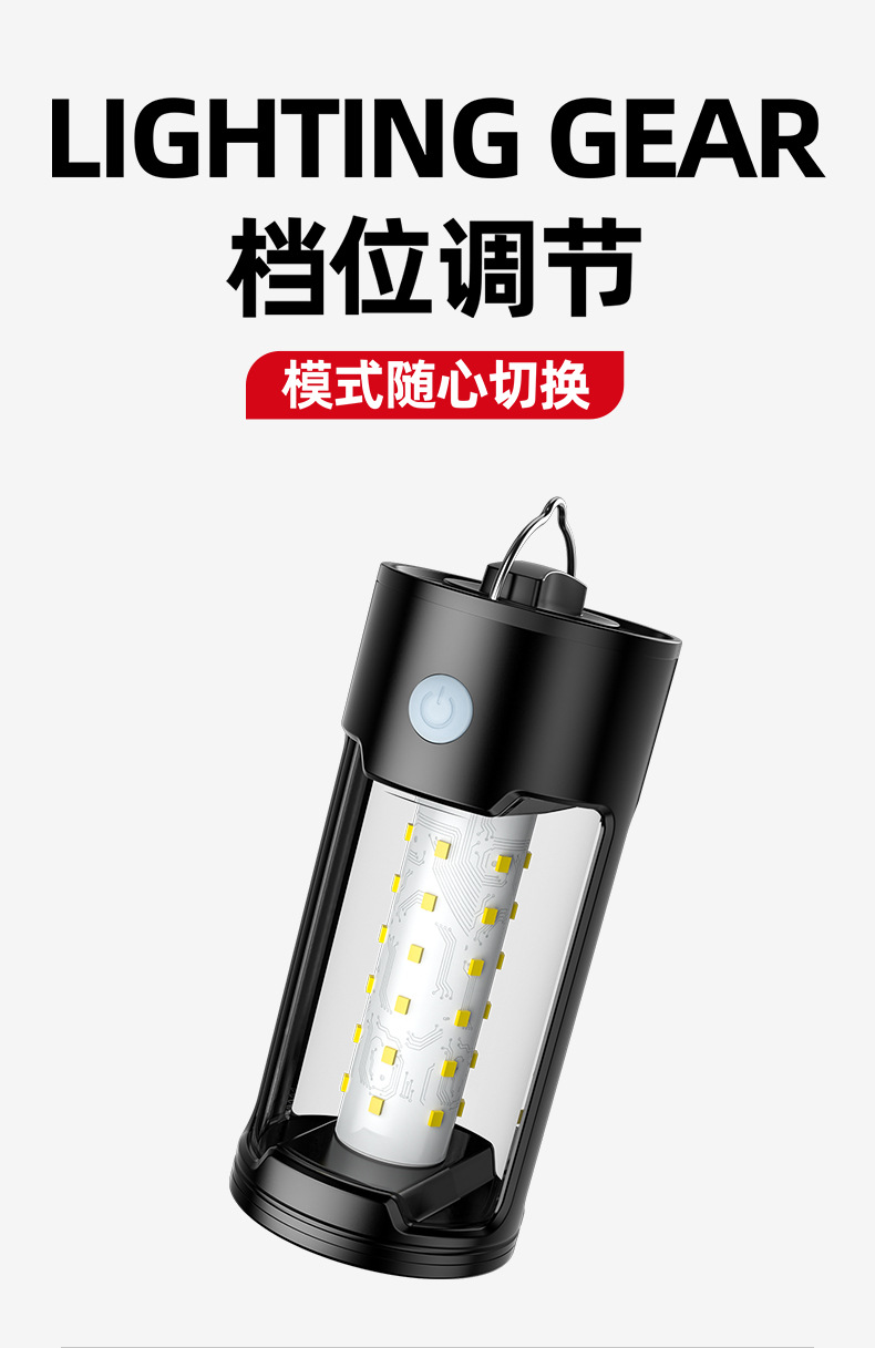 Cross-border outdoor multi-functional camping lamp, No. 7 battery USB charging camp tent lamp, portable LED camping lamp pic 4